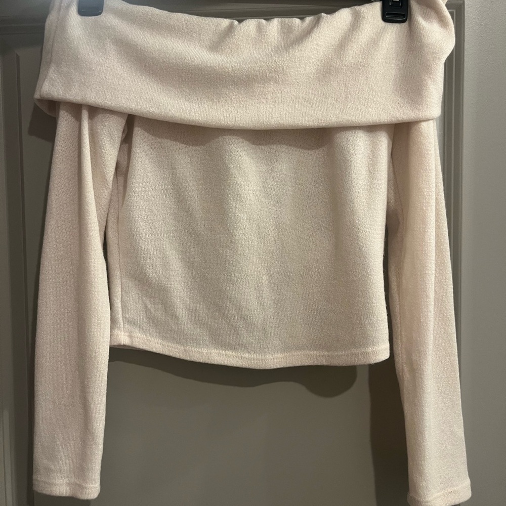 Windsor Off-Shoulder Cream Sweater